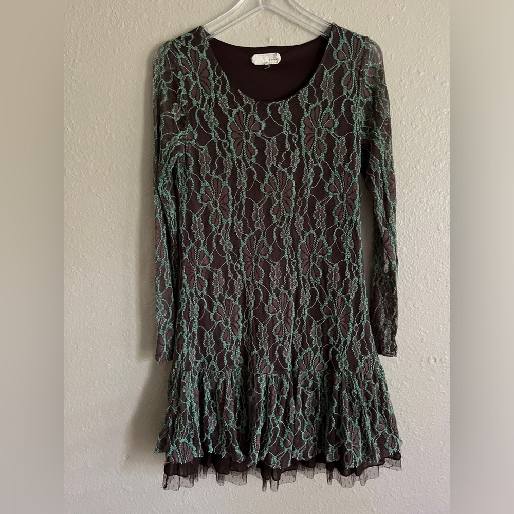 Anthropologie a’reve‎ brown lace dress